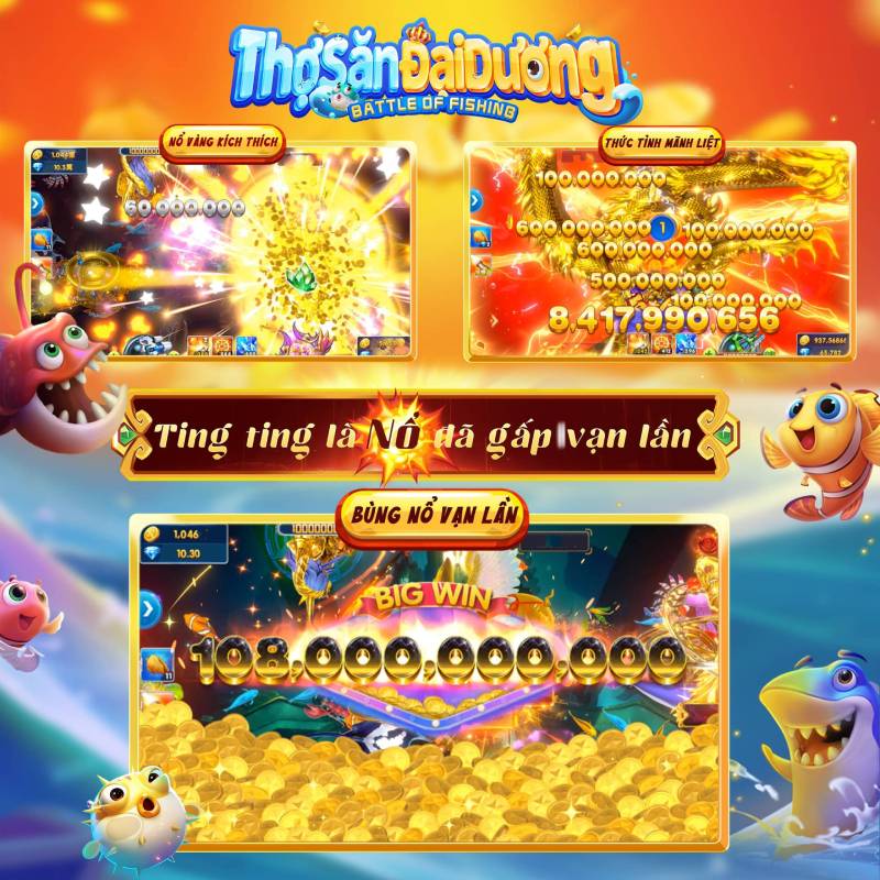 Bắn Cá Thợ Săn Đại Dương 14+ - Săn Thủy Quái Đỉnh, Đổi Thẻ Cào Ngay 1 Loi choi don gian cam giac gay nghien