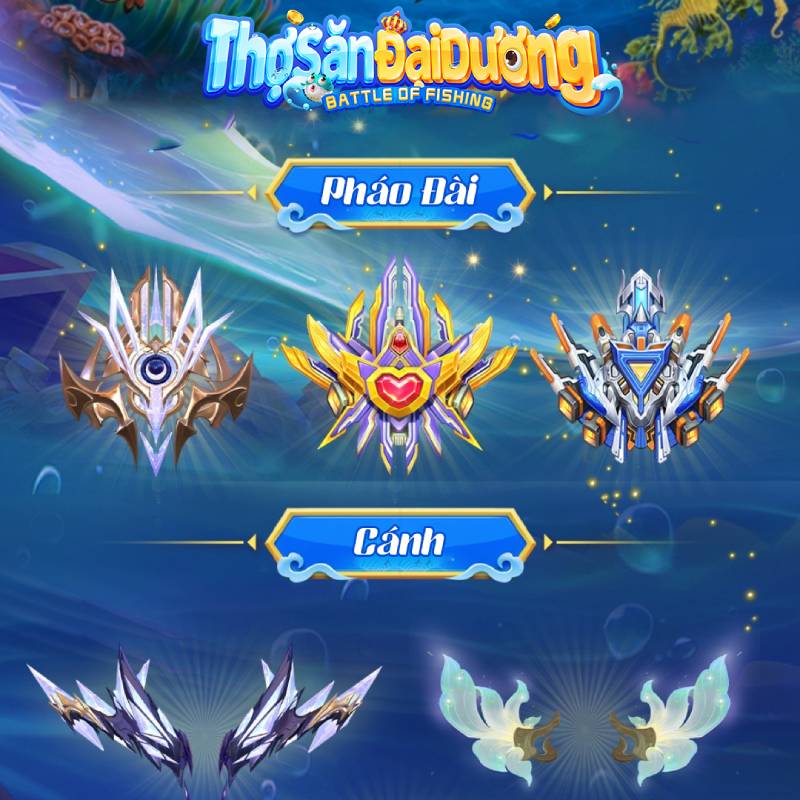 Bắn Cá Thợ Săn Đại Dương 14+ - Săn Thủy Quái Đỉnh, Đổi Thẻ Cào Ngay 3 Trang bị và nâng cấp – yếu tố chiến lược tạo nên khác biệt